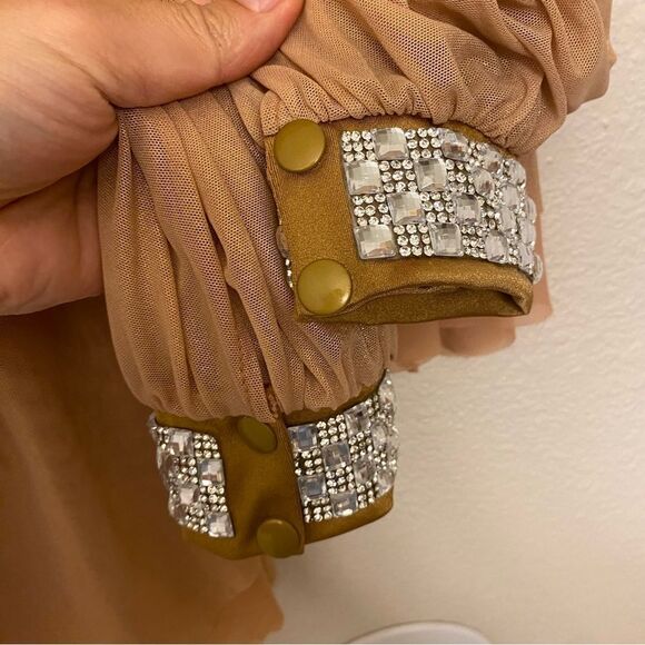 Weissman elite Dance costume bronze tan poet Long Sleeve The Weather 16698 LC - Picture 8 of 12